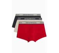 Emporio Armani Men's Stretch Cotton Core Logoband 3-Pack Boxer, Nude/Marine/RED, XXL (Pack of 3)
