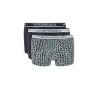 Emporio Armani Men's Stretch Cotton Core Logoband 3-Pack Trunk, Black/PR.Black/Black, S (Pack of 3)