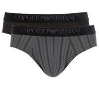 Emporio Armani Men's TARTAN GIFT BOX 2-PACK BRIEF Briefs, STAMPA RIGHE/NERO,