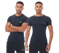 Emporio Armani Mens Underwear Logo T-Shirt (Pack of 2) - Navy - L - Navy