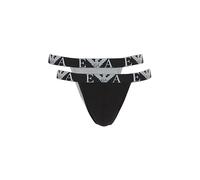 Emporio Armani Men's (Vuoto) Bold Monogram 2pack Jockstrap, Stone/Black, XL (Pack of 2)