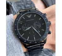 EMPORIO ARMANI MENS WATCH AR11242 STAINLESS STEEL BLACK STRAP WITH BLACK DIAL UK