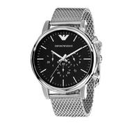 EMPORIO ARMANI MENS WATCH AR1811 STAINLESS STEEL MESH BAND BLACK DIAL GENUINE