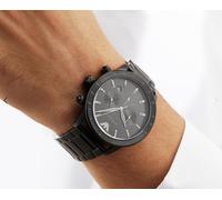NEW GENUINE EMPORIO ARMANI AR11242 MARIO STAINLESS STEEL BLACK DIAL MEN'S WATCH