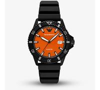 Emporio Armani Mens World Explorer Orange Dial Date Watch AR11684