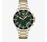 Emporio Armani Mens World Explorer Solar Powered Two Tone Chronograph Watch AR11695
