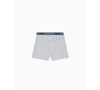 EMPORIO ARMANI Men's Yarn Dyed Woven Boxer Blue M