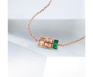 Emporio Armani Necklace Essential Rose Gold Tone Sterling Silver Components E...