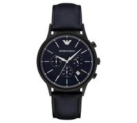 Emporio Armani Renato AR2481 Men's Chronograph Watch - 43mm Blue Dial Blue Leather Strap