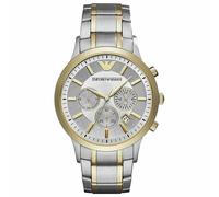 EMPORIO ARMANI AR11077 MENS WATCH STEEL SILVER ROSEGLD BRACELET - NEW - GENUINE