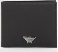 Emporio Armani Saffiano Leather Bifold Wallet with Metal Eagle Logo - Size: OS - male