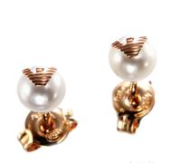 Emporio Armani Sentimental Rose Gold Tone Pearl Stud Earrings EG3491221
