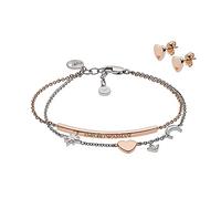 Emporio Armani Set for Women - Stud: 8x7x2mm | Bracelet: 160mm + 20mm | Bar: 40x3x2mm - Rose Gold Sterling Silver Set, EG3417221