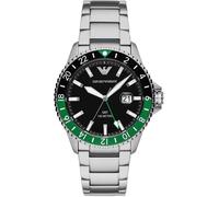 Emporio Armani Silver Mens Analogue Watch World Explorer AR11589