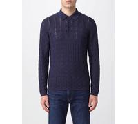 Emporio Armani Sleeved Openwork Knit Polo in Lyocell and Wool - Size: S - male