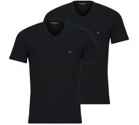Emporio Armani Man's Core Logoband 2-Pack V Neck T-Shirt, Black, S, Regular