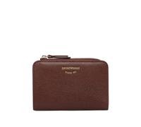 Emporio Armani textured leather billfold wallet with zip-around closure OS
