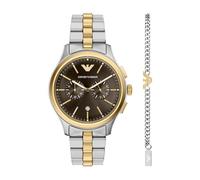 Emporio Armani Two-Tone Stainless Steel Chronograph Watch and Bracelet Set