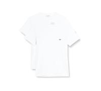 Emporio Armani Underwear Men's 2-Pack T-Shirt Crew Neck Logo, White/White, M