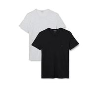 Emporio Armani Underwear Men's 2-Pack T-Shirt Crew Neck Pure Cotton Pajama top, Navy/Grey Appleng, L (Pack of 2)