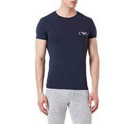 Emporio Armani Underwear Men's 2-Pack T-Shirt Monogram, Marine/Marine, M (Pack of 2)