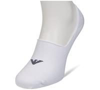 Emporio Armani Underwear Men's 3-Pack Footie Socks Casual Invisible, White, L/XL