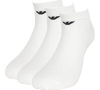 Emporio Armani Underwear Men's 3-Pack In-Shoe Socks With Jacquard Eagle 3-Pack In-Shoe Socks, White, L/XL