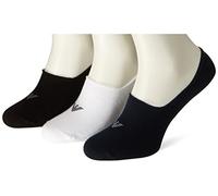 Emporio Armani Underwear Men's 3-Pack Footie Socks Casual Invisible, White-Black-Marine, S/M