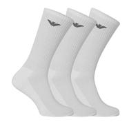 (White, UNI) Emporio Armani CC300 Mens Crew Socks 3 Pack