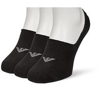 Emporio Armani Underwear Mens Man 3-Pack Invisible Socks, Black01, L-XL UK