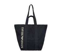 EMPORIO ARMANI Unisex Logo Shopping Beach Bag HORIZZONTAL, Navy Blue, One Size