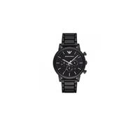 Emporio Armani Watch for Men, Quartz Chronograph Movement, 46 mm Black Stainless Steel Case with a Stainless Steel Strap, AR1895