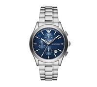 Emporio Armani Watch for Men , Chronograph movement, 42MM Silver Recycled Stainless Steel (At Least 50%) case with a Recycled Stainless Steel (At Least 50%) strap, AR11528
