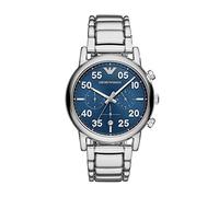 Emporio Armani Watch for Men, Chronograph Movement, 43 mm Silver Stainless Steel