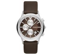 Emporio Armani Watch for Men, Chronograph Movement, 43 mm Stainless Steel Case with a Pro-Planet Leather Strap, AR11490