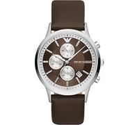 Emporio Armani Watch for Men, Chronograph Movement, 43 mm Stainless Steel Case with a Pro-Planet Leather Strap, AR11490