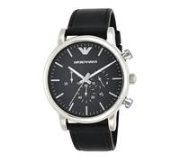 Emporio Armani Watch for Men, Chronograph Movement, 46 mm Silver / Steel Stainless Steel Case with a Leather Strap, AR1828