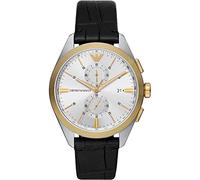 Emporio Armani Watch for Men, Quartz 2 sub dial Chronograph Movement and 43mm Case Size with Leather Strap
