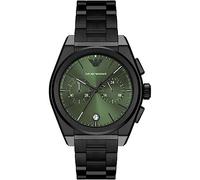 Emporio Armani Men's Chronograph Green Dial & Black Stainless Steel Watch
