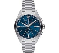 Emporio Armani AR11541 Men's Steel Blue Dial Sport Watch, 43mm Quartz, 5ATM, Stainless Steel Strap