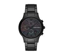 Emporio Armani Watch for Men, Quartz Chronograph Movement, 43 mm Black Stainless Steel Case with a Stainless Steel Strap, AR11275