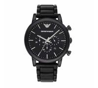 Emporio Armani Watch for Men, Quartz Chronograph Movement, 46 mm Black Stainless Steel Case with a Stainless Steel Strap, AR1895