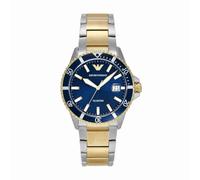 Emporio Armani Men's Blue Dial Two Tone Stainless Steel Watch