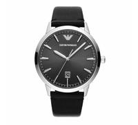 Emporio Armani Watch for Men, Quartz Three Hand Date Movement and 43mm Case Size with Leather Strap