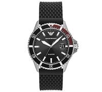 Emporio Armani Watch for Men, Three Hand Date Movement, 43 mm Silver Stainless Steel Case with a Stainless Steel Strap, AR11341