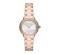 Emporio Armani Watch for Women, 32mm Rose Gold Tone Quartz Three Hand Movement and Stainless Steel Strap