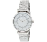 EMPORIO ARMANI Watch for Women, 32mm Two Hand Quartz Movement with Silver Tone Stainless Steel Strap