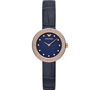 Emporio Armani Watch for Women, Two Hand Movement, 30 mm Rose Gold Stainless Steel Case with a Leather Strap, AR11434