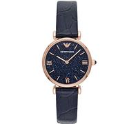 Emporio Armani Watch for Women, Two Hand Movement, 32 mm Rose Gold Stainless Steel Case with a Leather Strap, AR11424