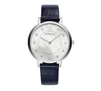 Emporio Armani Watch for Women, Two Hand Movement, 32 mm Silver Stainless Steel Case with a Leather Strap, AR11095
